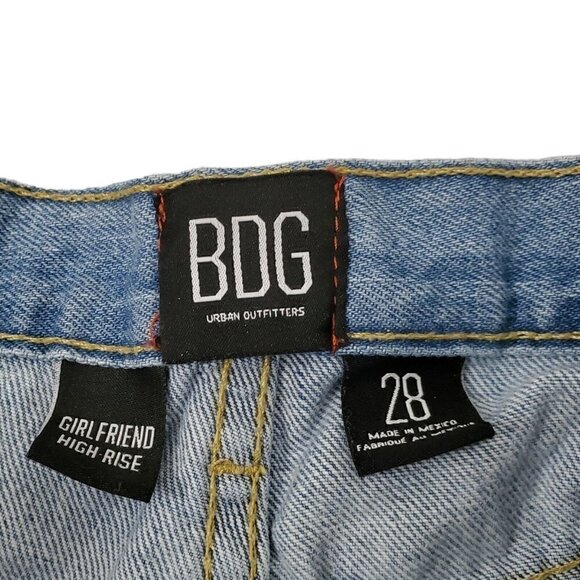 BDG Shorts Womens 28 Blue Denim High Rise Girlfriend‎ Cut Off  Distressed Boho - Picture 8 of 12